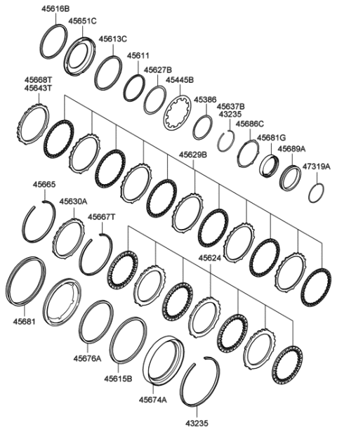 2010 Hyundai Elantra One Way Clutch Diagram for 45689-23000