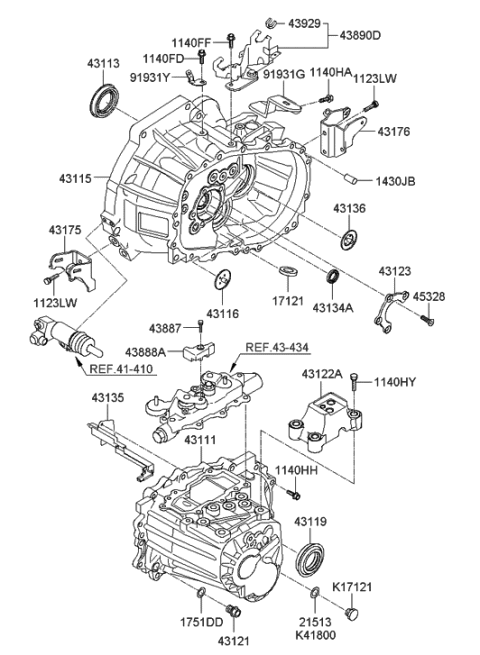 2006 Hyundai Elantra Transaxle Case (MTA) Diagram