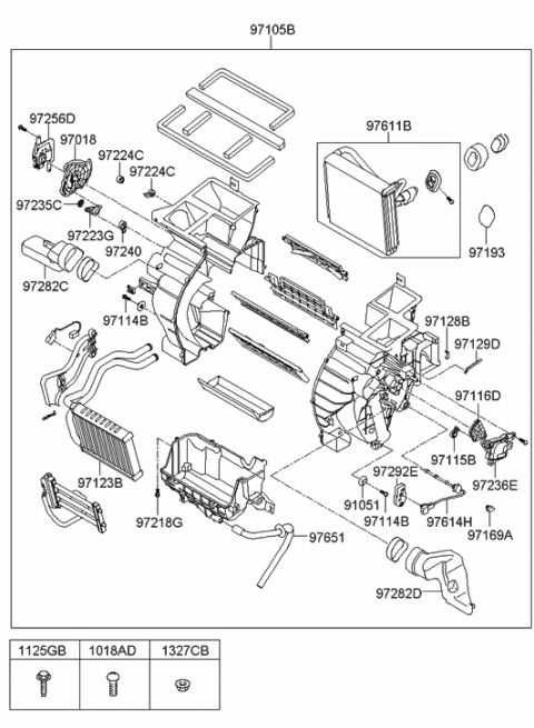 2006 Hyundai Elantra Heater System-Heater & Blower Diagram 1