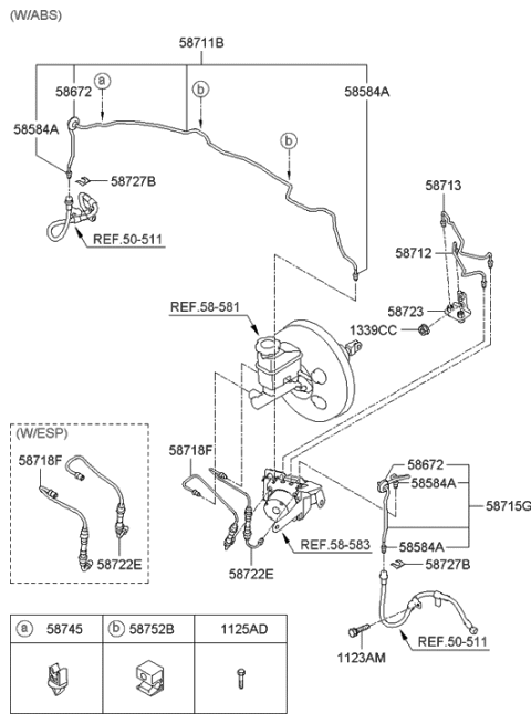 2006 Hyundai Elantra Tube-Hydraulic Module To Front LH Diagram for 58715-2H300