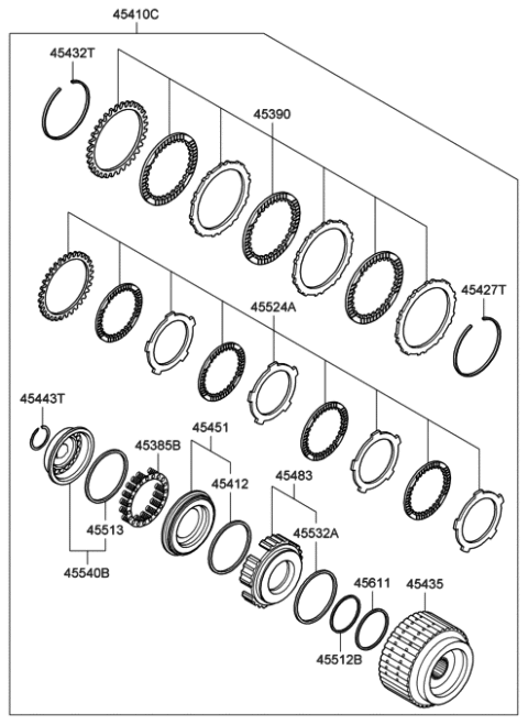 2006 Hyundai Elantra Disc Set-Clutch Diagram for 45426-23000