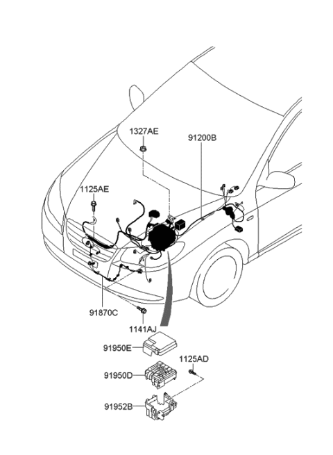 2006 Hyundai Elantra New Body Style (Produced Before OCT.30.2006) Front Wiring Diagram