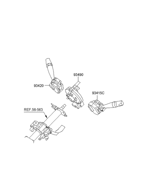 2006 Hyundai Elantra New Body Style (Produced Before OCT.30.2006) Multifunction Switch Diagram