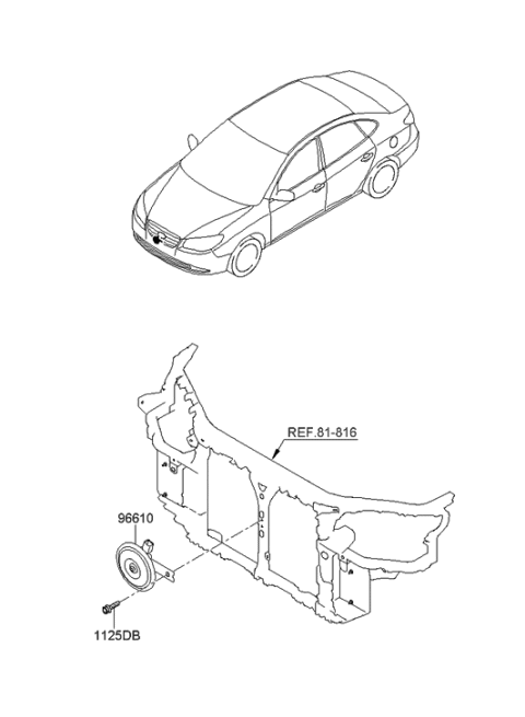 2006 Hyundai Elantra New Body Style (Produced Before OCT.30.2006) Horn Diagram