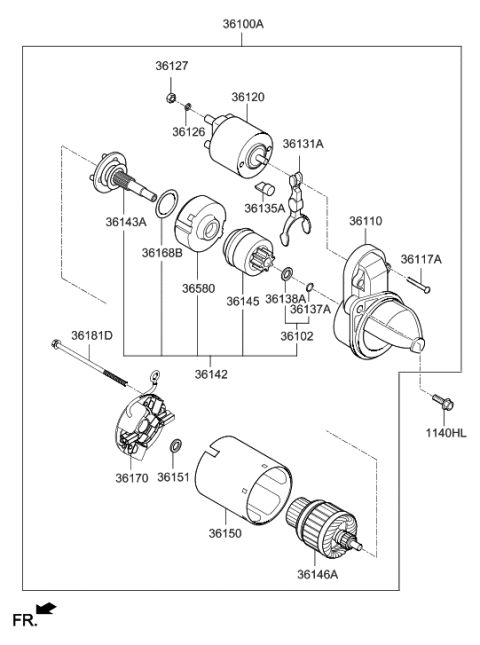 2006 Hyundai Tucson Switch Assembly-Starter Magnetic Diagram for 36120-2E250