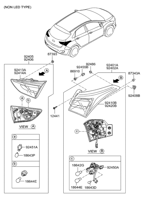 2015 Hyundai Elantra GT Rear Combination Lamp Diagram 1