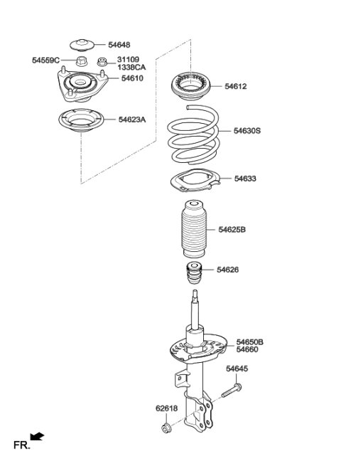 2016 Hyundai Elantra GT Cap-Front Diagram for 54648-A5000