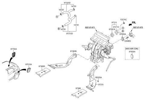 2017 Hyundai Elantra GT Heater System-Duct & Hose Diagram