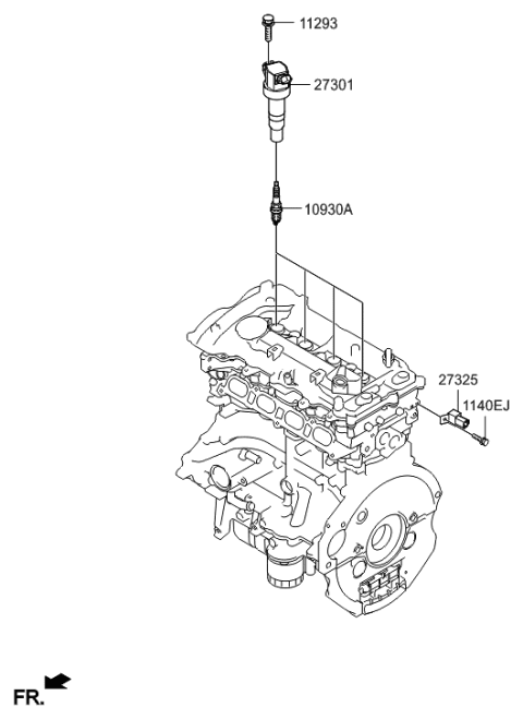 2015 Hyundai Elantra GT Spark Plug & Cable Diagram