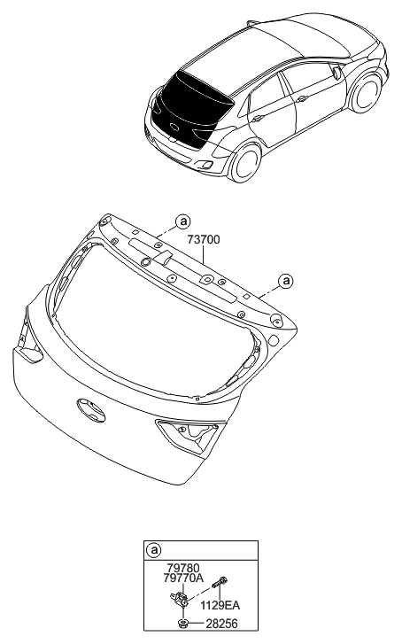 2017 Hyundai Elantra GT Tail Gate Diagram