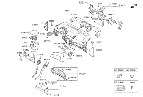 2016 Hyundai Elantra GT Crash Pad Diagram