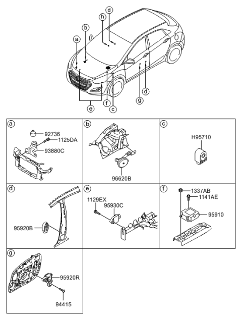 2016 Hyundai Elantra GT Relay & Module Diagram 1