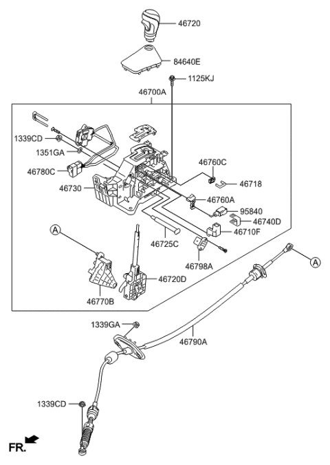 2017 Hyundai Elantra GT Solenoid Assembly-Automatic Transaxle Diagram for 95840-A5000