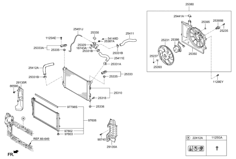 2017 Hyundai Elantra GT Air Guard, Right Diagram for 29134-A5100