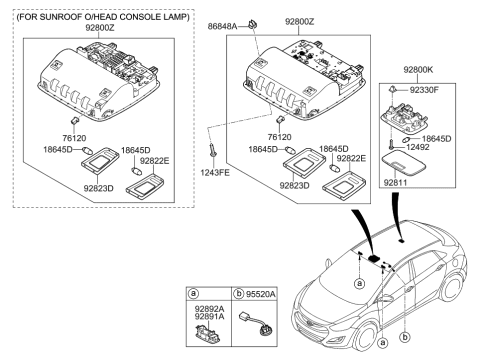 2015 Hyundai Elantra GT Microphone-Handsfree Diagram for 96575-3X300-TX