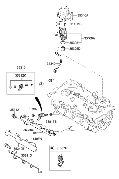 2015 Hyundai Elantra GT Throttle Body & Injector Diagram