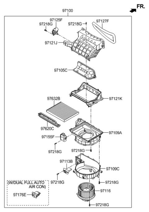 2015 Hyundai Elantra GT Heater System-Heater & Blower Diagram 2