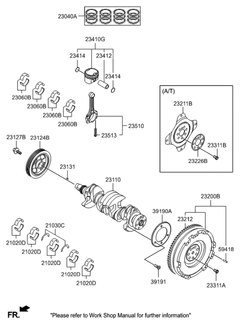 2016 Hyundai Elantra GT Rod Assembly-Connecting Diagram for 23510-2E051