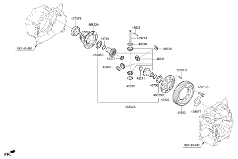 2004 Hyundai Tucson Cup-Differential Case Diagram for 45822-26300