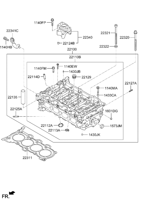 2015 Hyundai Elantra GT Cylinder Head Diagram