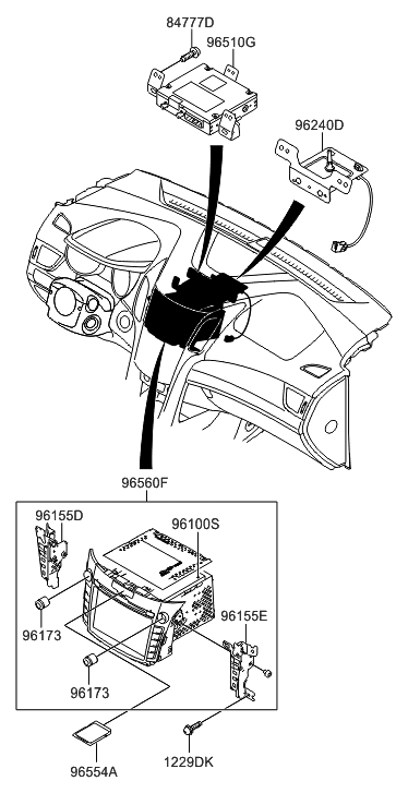 2017 Hyundai Elantra GT Deck Assembly-Audio Diagram for 96164-A5120