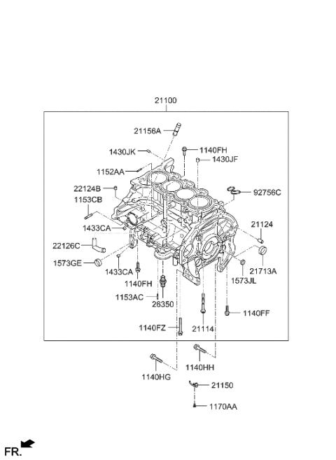 2017 Hyundai Elantra GT Cylinder Block Diagram