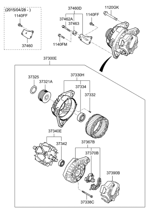 2016 Hyundai Elantra GT Alternator Diagram