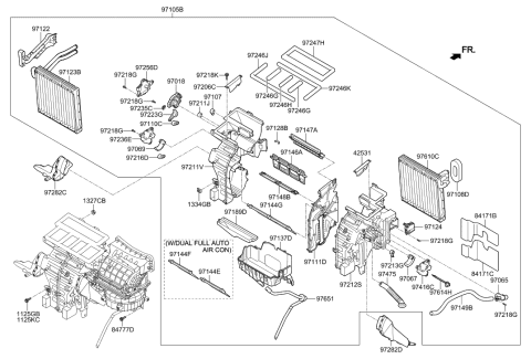 2005 Hyundai Tucson Core & Seal Assembly-Heater Diagram for 97138-A5000
