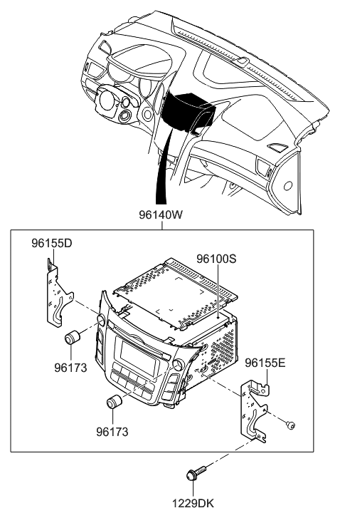 2017 Hyundai Elantra GT Audio Assembly Diagram for 96170-A5270-GU