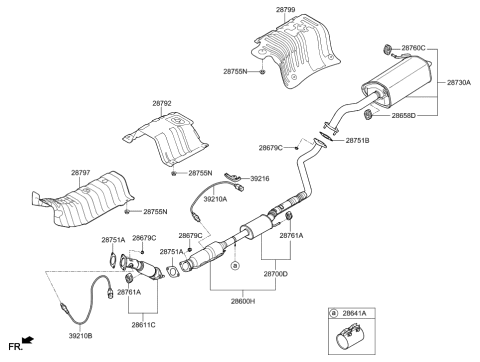 2004 Hyundai Tucson Sensor Assembly-Oxygen Diagram for 39210-2E502