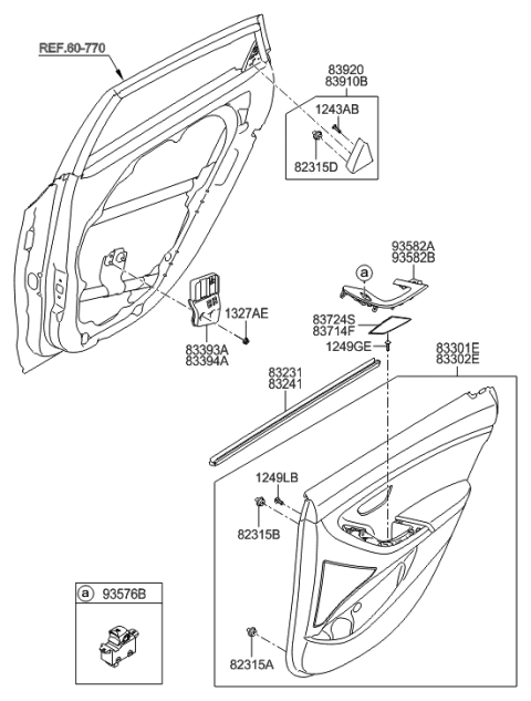 2015 Hyundai Elantra GT Bezel-Power Window Sub LH Diagram for 93582-A5000-RY