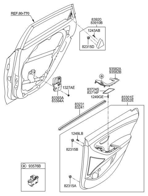 2015 Hyundai Elantra GT Pad-Rear Door Impact,RH Diagram for 83394-A5000