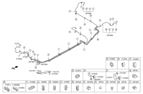 2017 Hyundai Elantra GT Holder-Fuel Tube Diagram for 31356-A7000