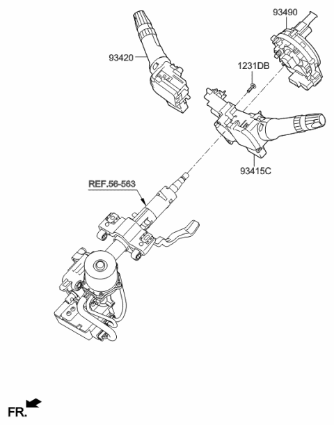 2015 Hyundai Elantra GT Multifunction Switch Diagram