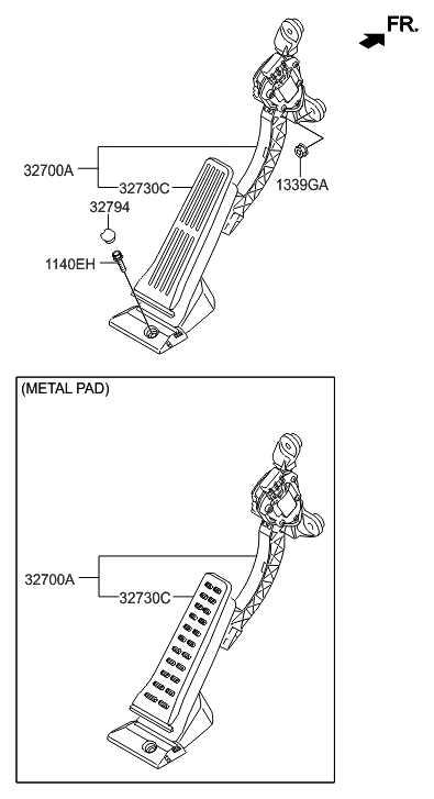 2015 Hyundai Elantra GT Accelerator Pedal Diagram