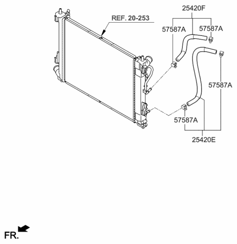2011 Hyundai Sonata Hybrid Hose Assembly-Oil Cooling Diagram for 25420-F9300