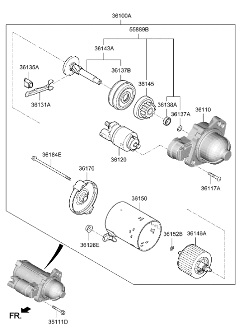 2019 Hyundai Accent Starter Diagram 1