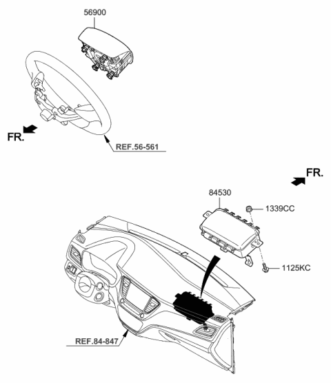 2022 Hyundai Santa Cruz Module Assembly-Steering Wheel Air Bag Diagram for 80100-J0000-TRY