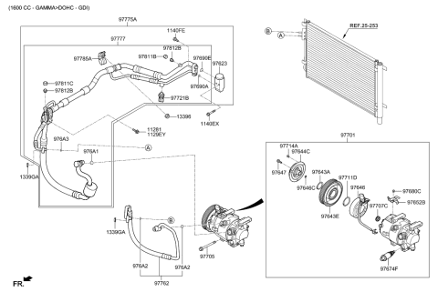 2021 Hyundai Accent Air conditioning System-Cooler Line Diagram 1