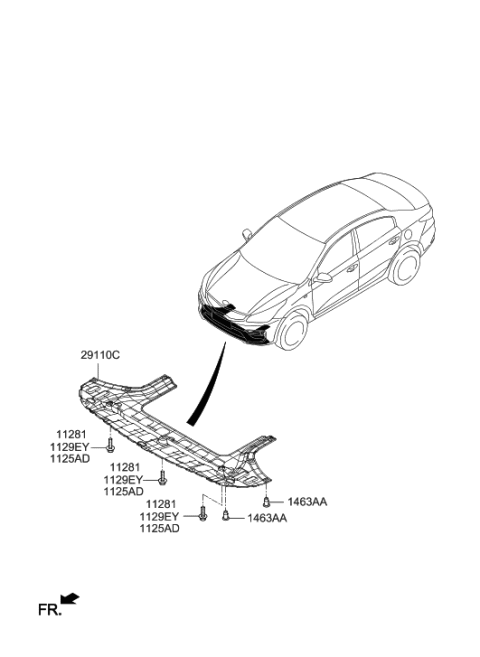 2020 Hyundai Accent Under Cover Diagram