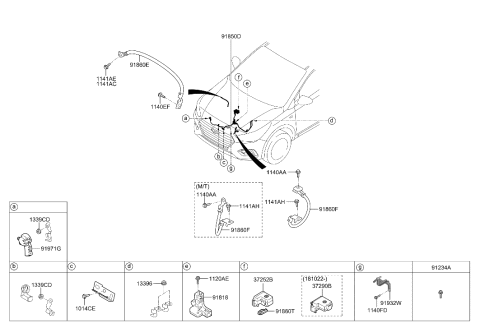 2022 Hyundai Santa Cruz Wiring Assembly-Battery Diagram for 91850-H9090
