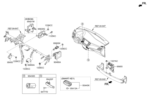 2022 Hyundai Santa Cruz SWTICH Assembly-Button Start Diagram for 95430-F9000-VCA