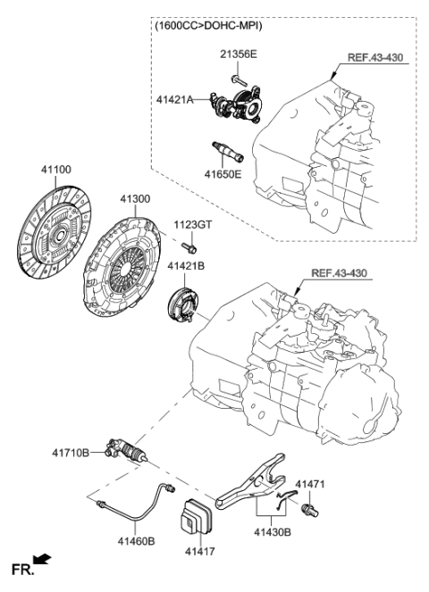 2020 Hyundai Accent Clutch & Release Fork Diagram