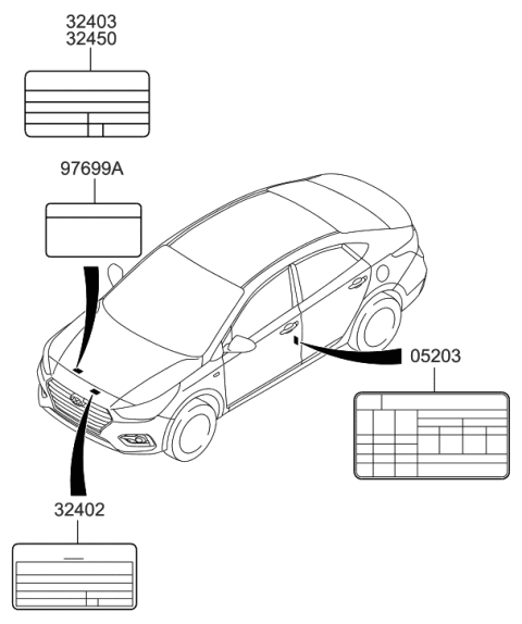 2021 Hyundai Accent Label Diagram