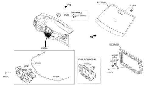 2023 Hyundai Genesis Electrified G80 Ambient Temperature Sensor Assembly Diagram for 97280-H9000