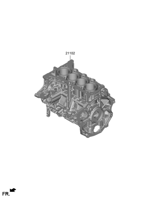 2022 Hyundai Accent Engine Assembly-Short Diagram for 30ZM2-2MX00