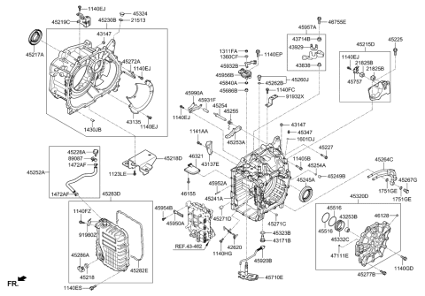 2022 Hyundai Accent Auto Transmission Case Diagram 1