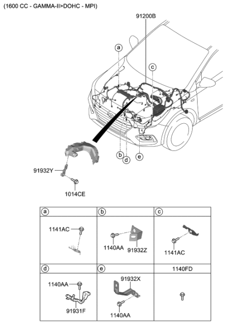 2020 Hyundai Accent Bracket-Wiring MTG Diagram for 91931-A7020