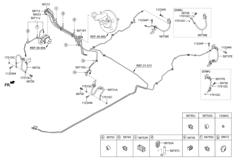 1991 Hyundai Sonata Clip Diagram for 58752-H9200