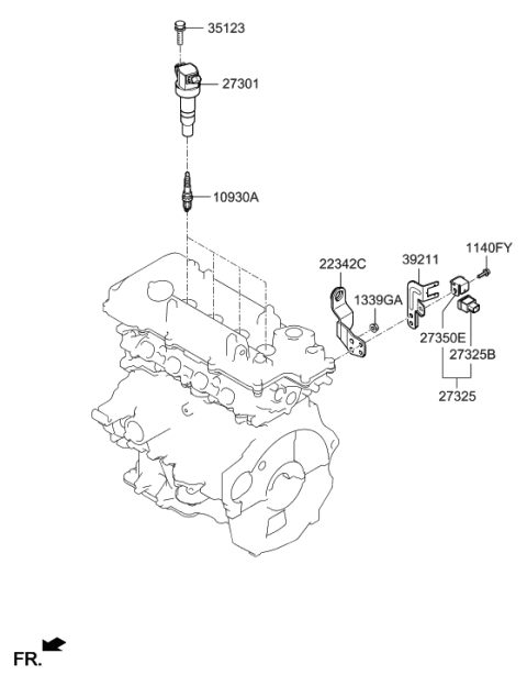 2020 Hyundai Accent Spark Plug & Cable Diagram 1